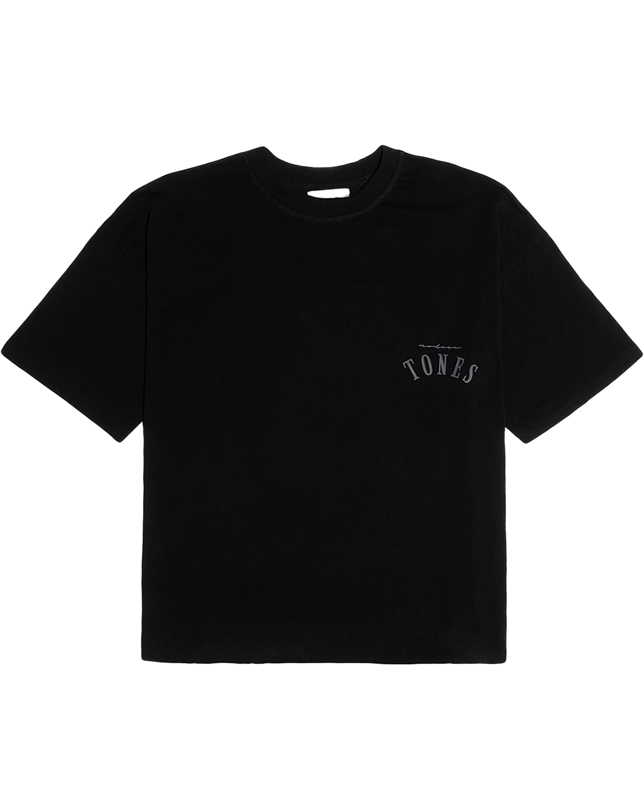 CHAIN STITCH L/W T-SHIRT - BLACK